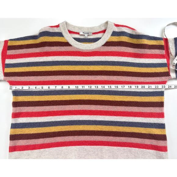 Madewell Cardiff Striped Crewneck Sweater in Coziest Yarn Size Medium Rainbow - Picture 8 of 9
